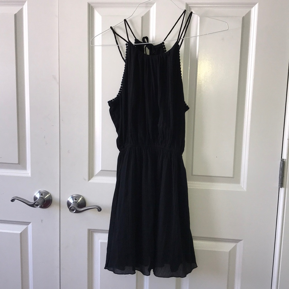 Navy Blue Fit and Flare Dress A&F